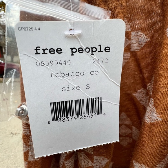 🍂Free People Dazed Swing Long Sleeve Crop Top Women’s Small Brown/Tobacco Boho - Picture 13 of 17